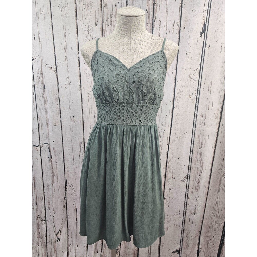 Maurices Women's XS Peasant Fairy‎ Crepe Lace Punk Mini V-Neck Dress NEW NWT